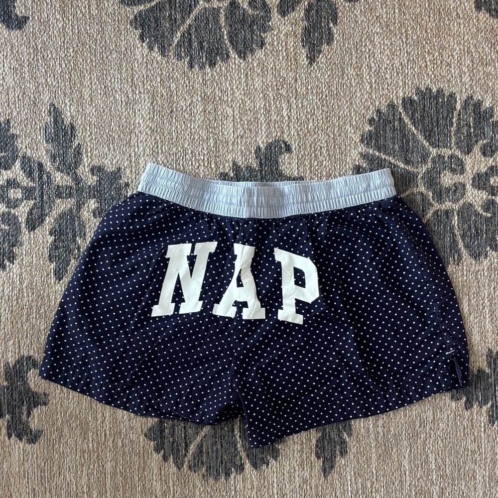 GAP Navy and White Polka Dot Shorts
